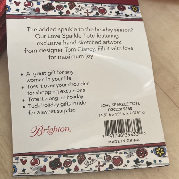 NWT Brighton Love Sparkle Tote Artwork By Tom Clancy. - Picture 5 of 7